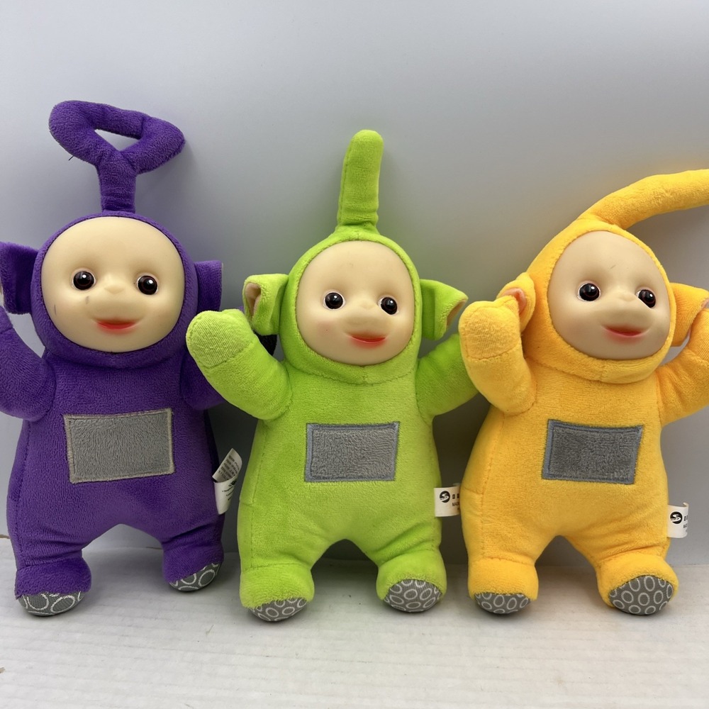 Vintage 3 Teletubbies Dolls 90s Dipsy Laa-Laa‎ Tinky Winky Rare